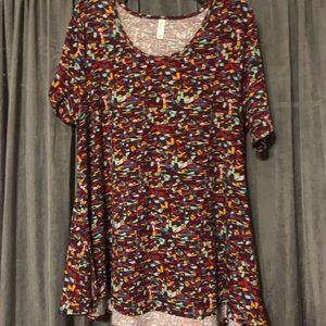 ✔️LuLaRoe Perfect Tee, Multicolor Confetti Print Short Sleeve Top